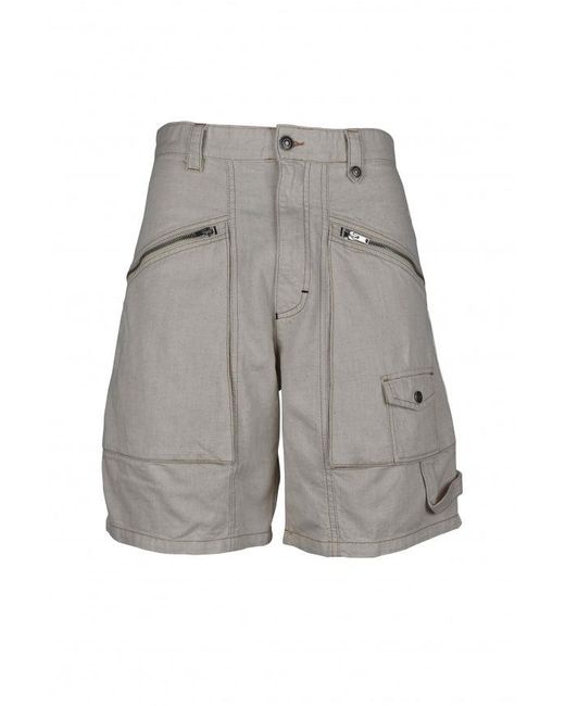 Isabel Marant Gray Off- Cotton Denim Bermuda Shorts for men