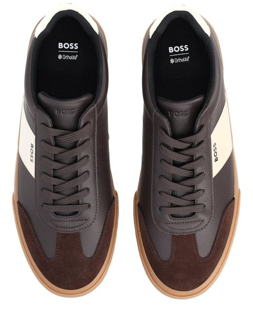 Boss Brown Sneaker With Logo for men