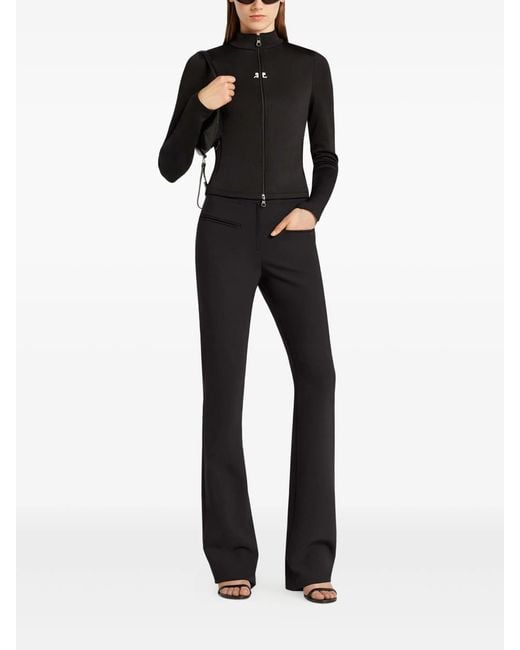 Courreges Black Biker Tracksuit Interlock Jacket