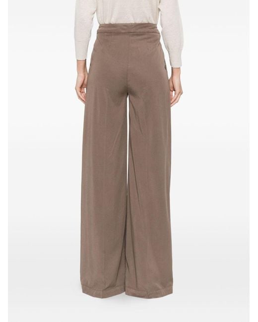 Via Masini 80 Brown Trousers Lyocell