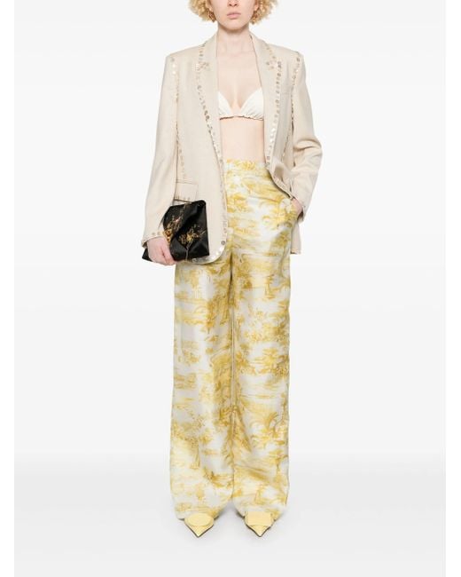 Forte_forte Natural Viscose Wool Slub Pearl Embroidered Jacket Clothing