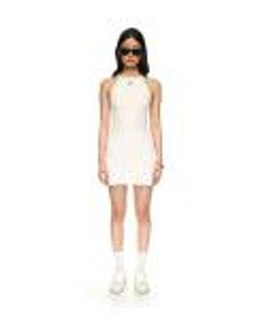 Casablanca White Viscose Blend Dress With Logo