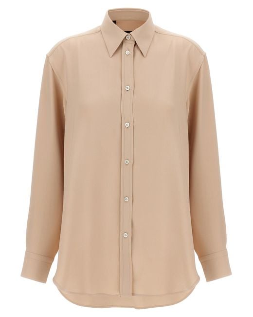 Brioni Cady Silk Shirt in het Natural