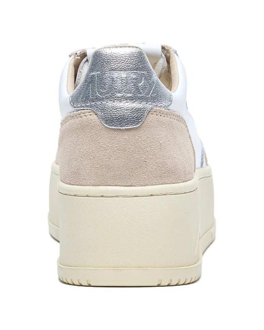 Autry White Medalist Platform Sneakers