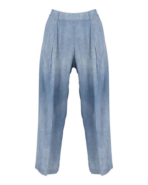 Ermanno Scervino Blue Pantalone Fluido Marocain