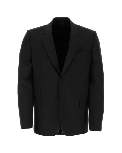 Givenchy Black Stretch Wool Blend Blazer for men