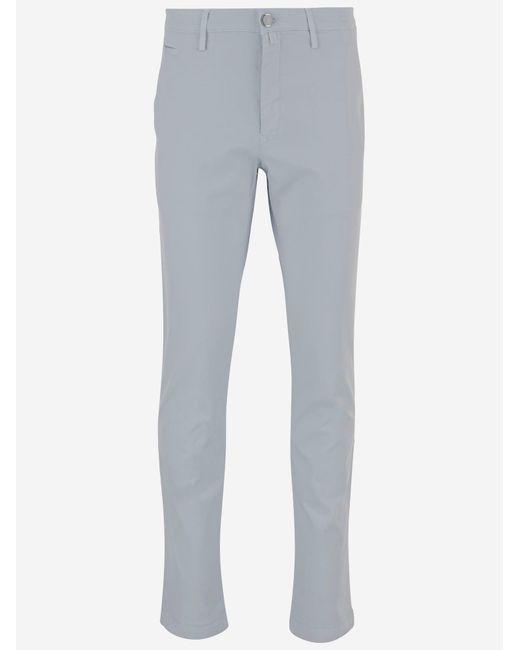 Jacob Cohen Blue Stretch Cotton Blend Trousers