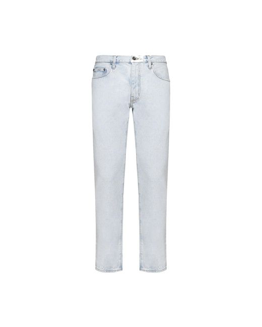 Off-White c/o Virgil Abloh Wit Op Witte Slanke Fit Diag Jeans in het Blue voor heren