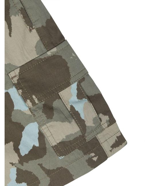 Aspesi Green Camou Bermuda Shorts