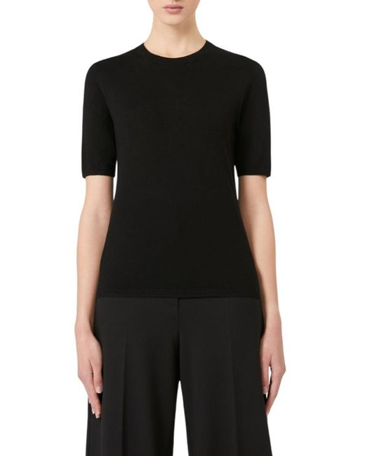 Max Mara Black Basic Wollpullover