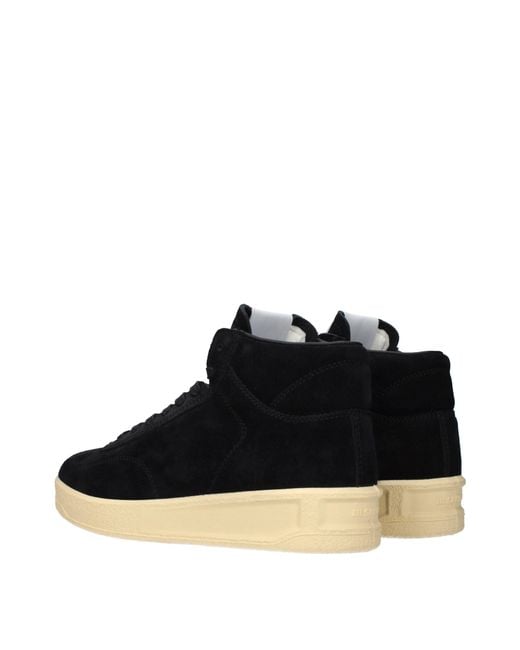 Jil Sander Blue Sneakers Suede