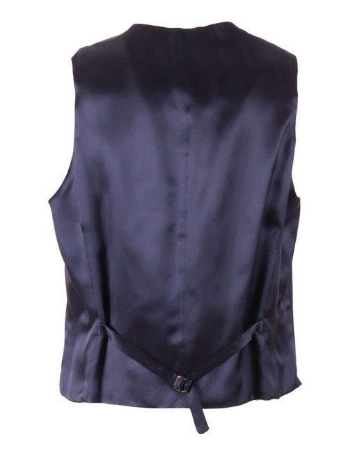 Luigi Bianchi Blue Virgin Wool Satin Tailored Vest