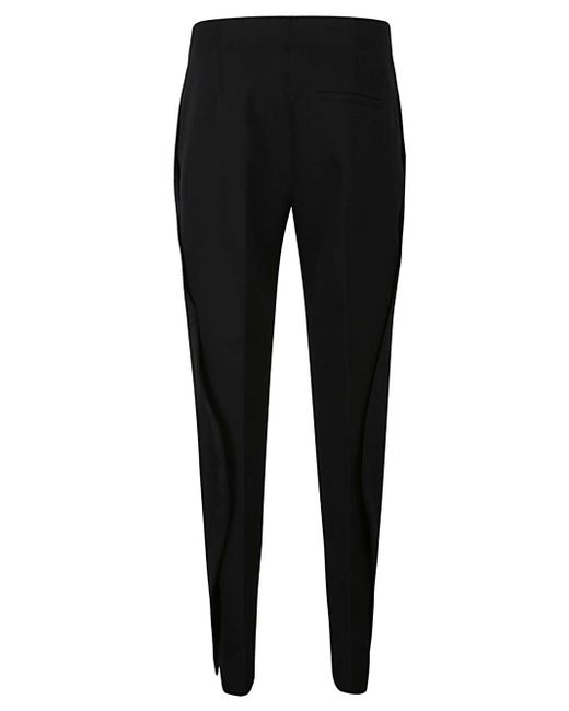 Bottega Veneta Black Curved Shape Wool Trousers