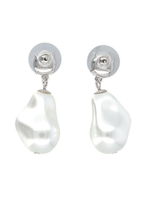 Self-Portrait White Mottled Pearl Earrings