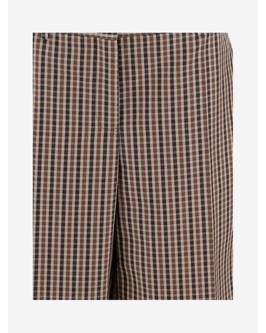 Jil Sander Red Wool Plaid Pattern Short Pants