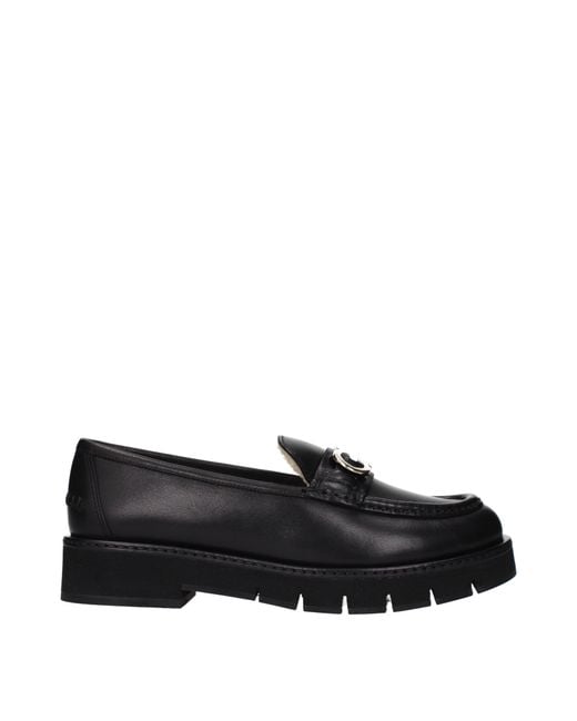 Ferragamo Black Ofelia Moccasins Leather