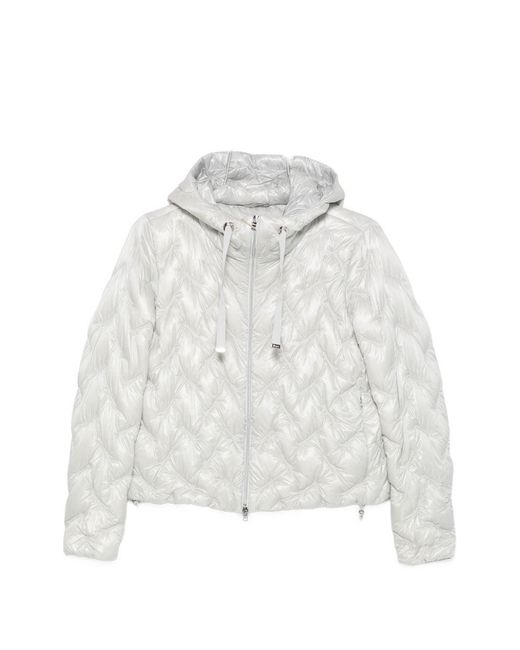 Herno White Quilted Short Down Jacket
