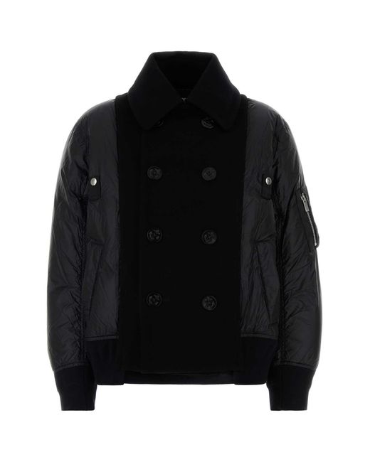 Sacai Black Nylon Sown Jacket