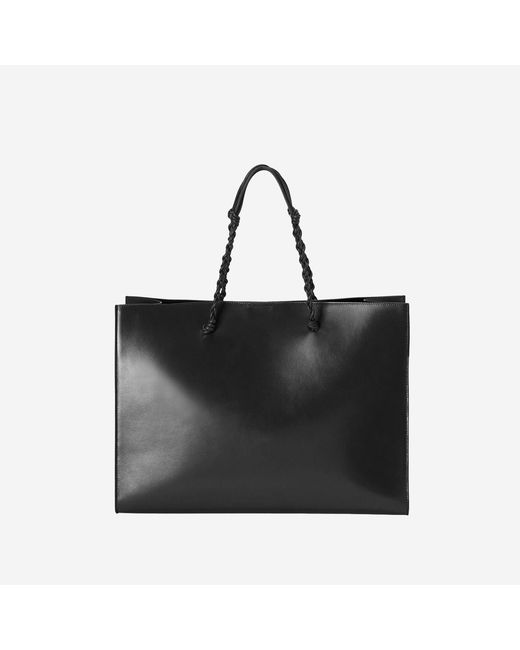 Jil Sander Black Leder-Einkaufstasche