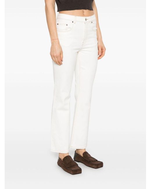 Tory Burch White Flared Leg Denim Jeans
