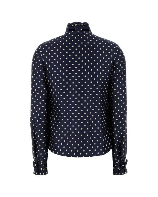 Valentino Garavani Blue Printed Satin Shirt