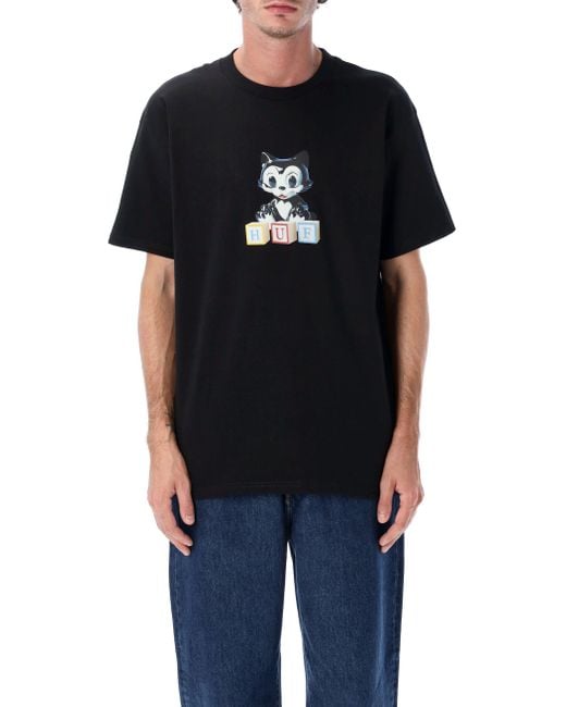 Huf Black T Shirts And Polos