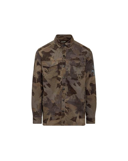 Etro Camouflage Baumwollhemd in Brown für Herren