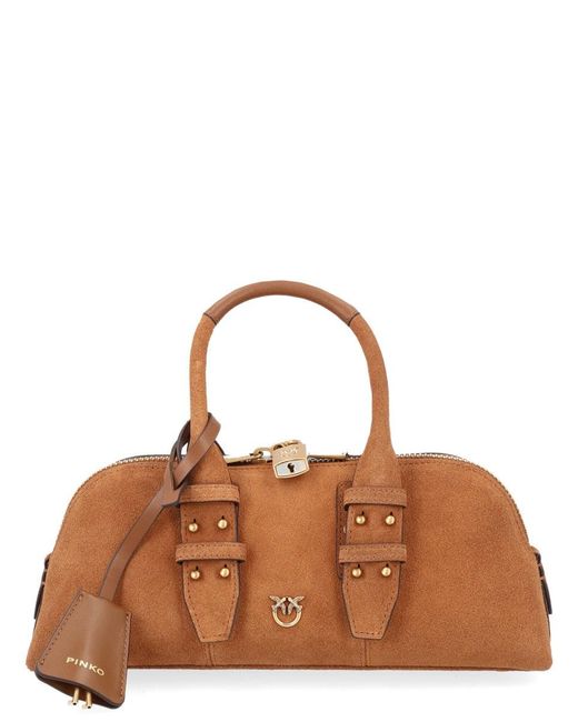 Pinko Brown Shoulder Bag Escape Bag Leather