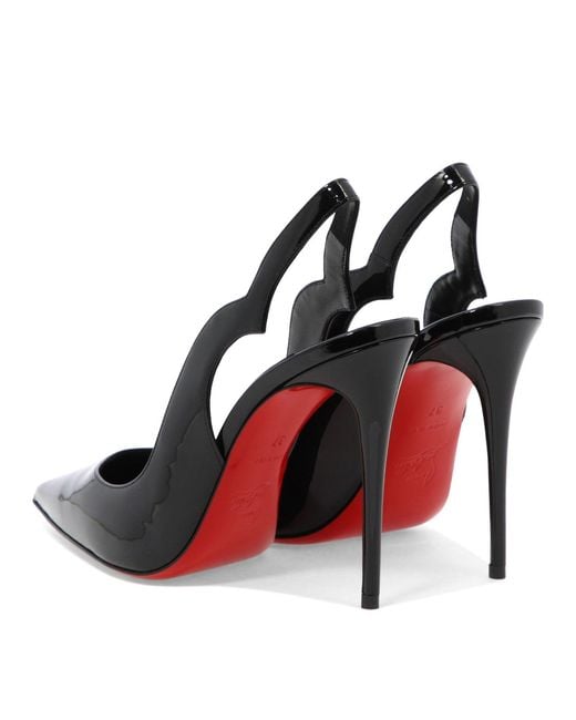 Christian Louboutin Black Hot Chick Sling Patent Slingback Pumps 100