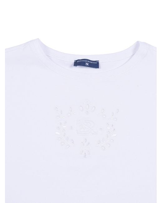 Ermanno Scervino White T Shirt Con Nodo Jersey D