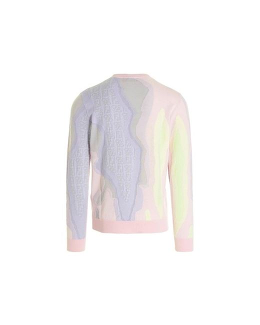 Fendi Logo Pullover aus Baumwolle in Pink für Herren
