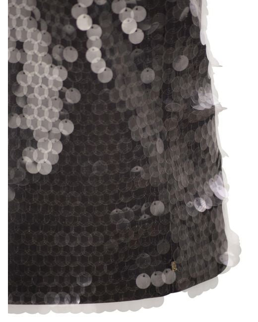 パーティードレス SPORTMAX STEMMA - Jersey dress with sequins Sportmax Stemma Jersey Dress With Sequins in Grey | Lyst Canada