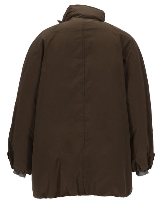 Brunello Cucinelli Brown Double-Breasted Down Jacket