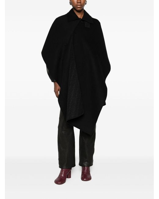 Fendi Black 'Double Wool' Cape
