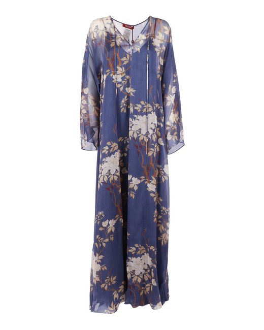 Max Mara Kleedjes ,Blauw ,Angus Kaftan Jurk in het Blue