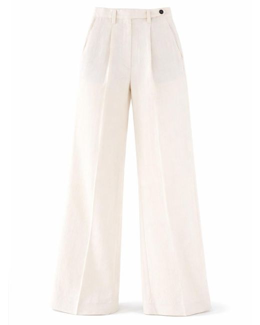 Brunello Cucinelli Natural Linen Blend Tailored Pants