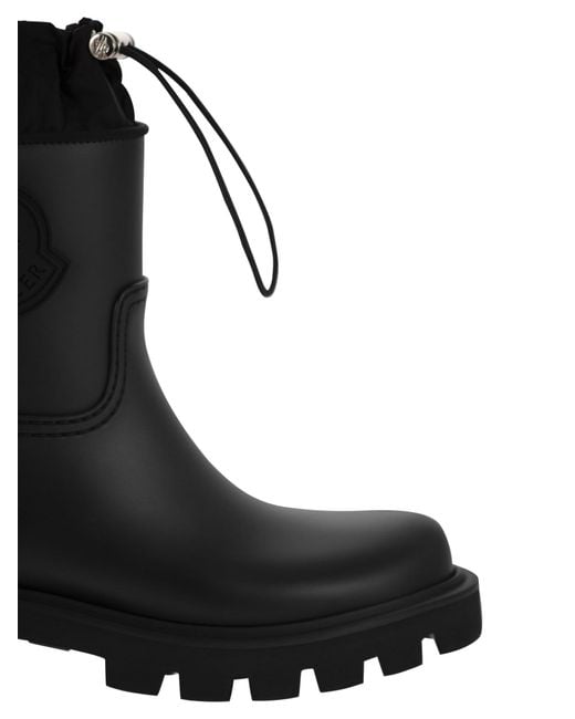 Moncler Black Kickstream Rain Boots for men