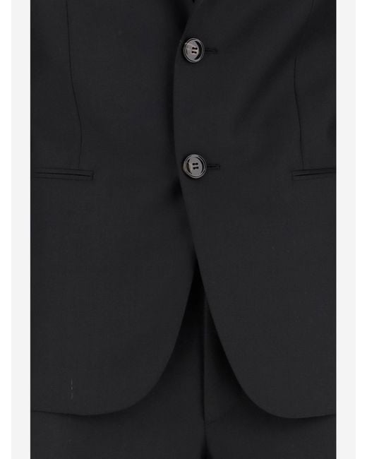 Giorgio Armani Black Wool And Cashmere Suit for men