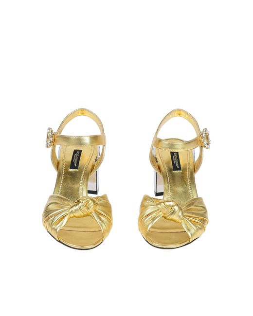 Dolce & Gabbana Keira Leren Sandalen in het Metallic