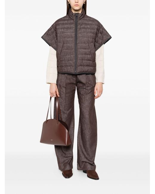 Brunello Cucinelli Gray Shortsleeves Down Jacke