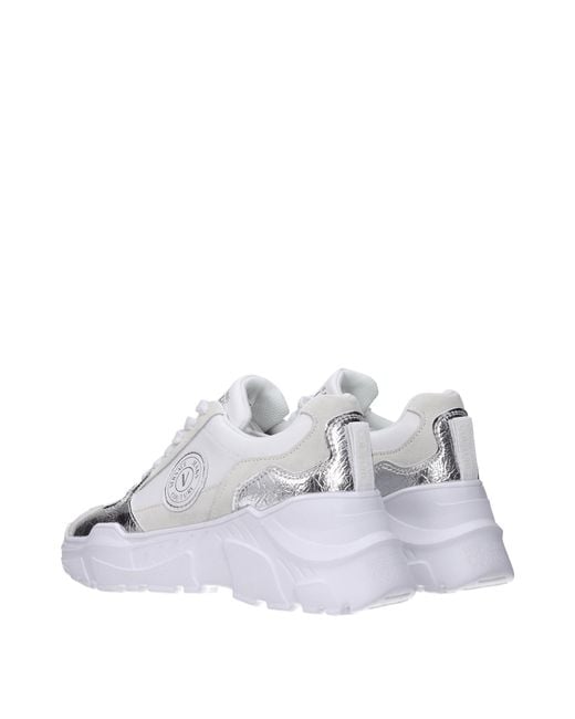 Versace Jeans White Sneakers Couture Donna Pelle Bianco/Argento
