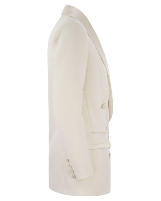 Elisabetta Franchi White Double-Breasted Jacket