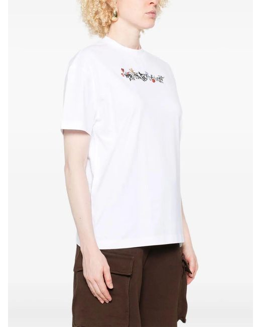 Off-White c/o Virgil Abloh White Bookish Flowers Regular Tee Blac