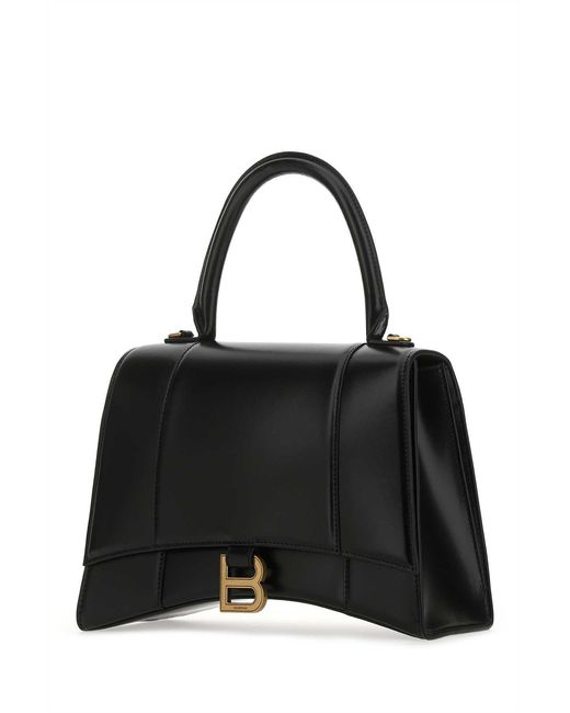 Balenciaga Black Leather Medium Hourglass Handbag