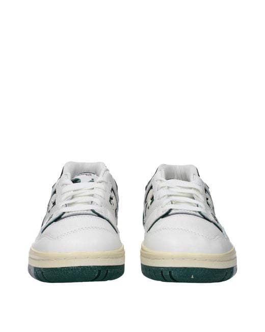 New Balance White Sneakers 550 Uomo Pelle Bianco/Palude for men