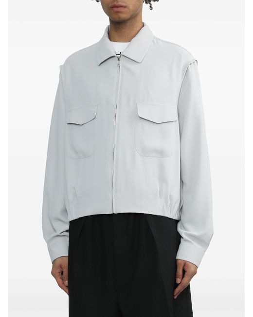 Random Identities White "Simmo Vintage" Zip Up Blouson