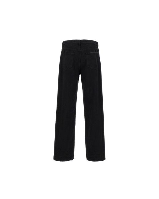 Saint Laurent Black Long Baggy Denim Jeans for men