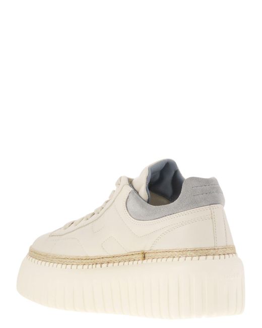 Hogan White H Stripes Leder Trainer