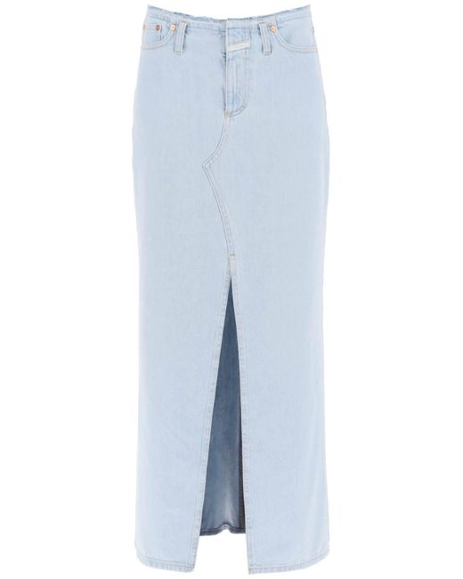 Jupe de colonne en jean fermé avec un mince Closed en coloris Blue