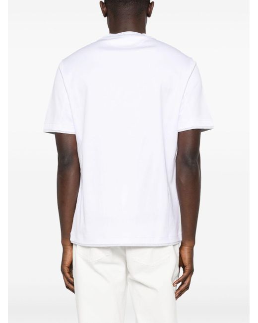 Brunello Cucinelli White Logo Cotton T Shirt